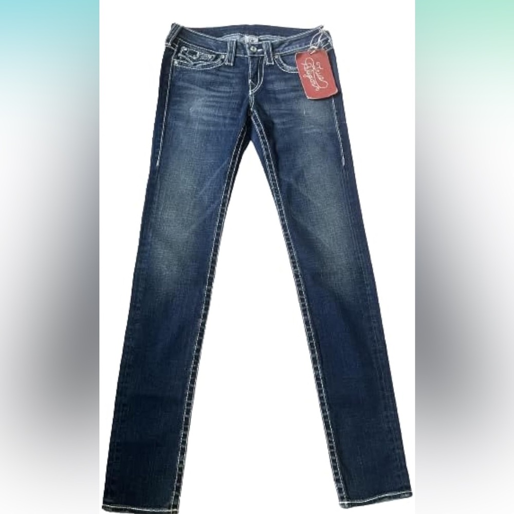 True Religion Disco Julie Big T Skinny Jeans – Low-Rise, Dark Wash – Size 25